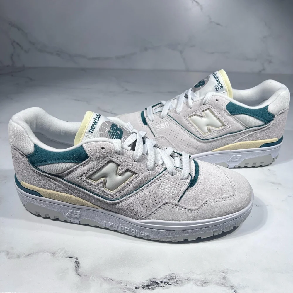 New Balance 550 Reflection Vintage Teal Suede Sneakers